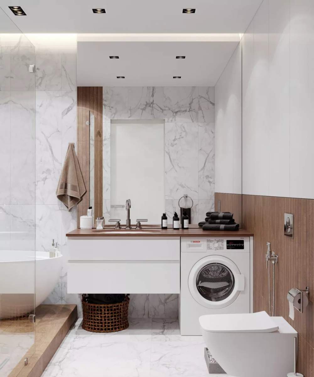 億品裝飾之衛(wèi)生間怎么放洗衣機(jī)？做個(gè)柜子好方便！